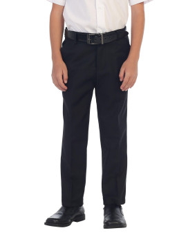 Gioberti Boys Flat Front Dress Pants, Black, 3T