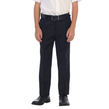 Gioberti Boys Flat Front Dress Pants, Black, 3T