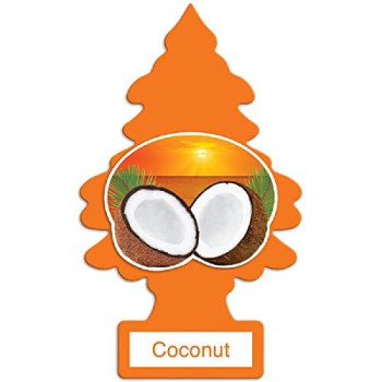 Little Trees Car Air Freshener I Hanging Tree Provides Long Lasting Scent For Auto Or Home I Coconut, 6-Packs (4 Count)