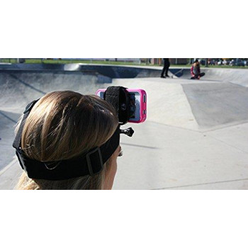 Action Mount Universal Head Mount for Your Smartphone, Operable with Any Smartphone. Strong Hold. Don't Waste Money on a Sport Cameras. Also Compatible with Rugged Cases, or Sport Cameras.