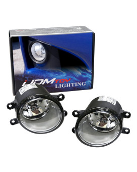 Ijdmtoy Pair Of Clear Lens Halogen Fog Lamps Compatible With Lexus Is Gs Es Ct Lx Rx Toyota Camry Highlander Corolla Prius Scion Xa, Etc, Driver Passenger Side Assembly W (2) 55W H11 Halogen Bulbs