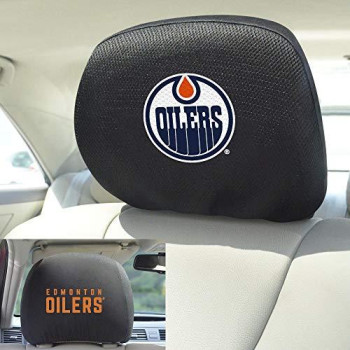 Nhl Edmonton Oilers Auto Headrest Covers, Team Colors, One Size