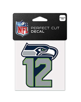 Wincraft Nfl Seattle Seahawks 12Th Man Perfect Cut Color Decal, 4X4, Team Color