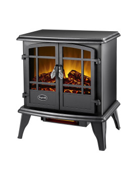 Comfort Glow EQS130 Keystone Infrared Quartz Electric Stove, Length: 11in, Width: 20in, Height: 23.5in, Antique Black