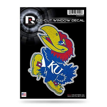 Rico Industries Ncaa Kansas Jayhawks Sports Fan Automotive Decals, Red Black And Yellow, One Size