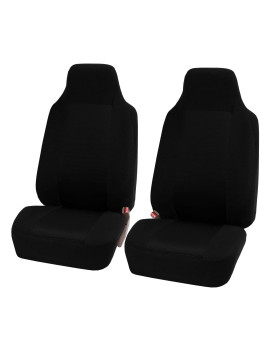 Fh Group Car Seat Covers Front Set Black Cloth - Car Seat Covers For Bucket Seats 1 Piece Seat Cover, Universal Fit Car Seat Cover, Washable Car Seat Cover, Automotive Seat Covers For Suv, Sedan, Van