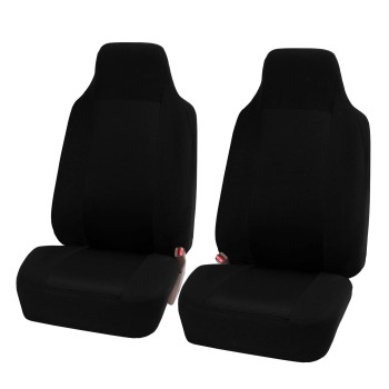 Fh Group Car Seat Covers Front Set Black Cloth - Car Seat Covers For Bucket Seats 1 Piece Seat Cover, Universal Fit Car Seat Cover, Washable Car Seat Cover, Automotive Seat Covers For Suv, Sedan, Van