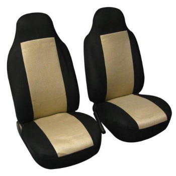 Fh Group Car Seat Covers Front Set Beige Cloth - Car Seat Covers For Bucket Seats 1 Piece Seat Cover, Universal Fit Car Seat Cover, Washable Car Seat Cover, Automotive Seat Covers For Suv, Sedan, Van