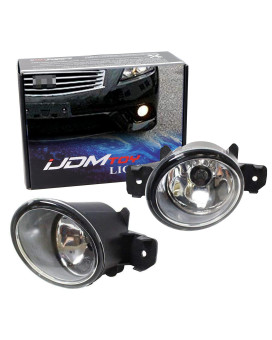 Ijdmtoy Pair Of Clear Lens Halogen Fog Lamps Compatible With Nissan Infiniti, Driver Passenger Side Assembly W (2) 55W H11 Halogen Bulbs