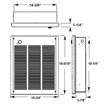 Fahrenheat FZL4004F High Capacity Fan Forced Wall Heater for Entryways and Vestibules, large, White