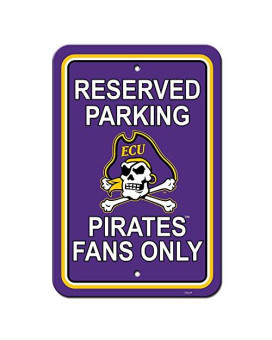 Ncaa East Carolina Pirates Plastic Parking Sign, 12 X 18-Inch/Team Color