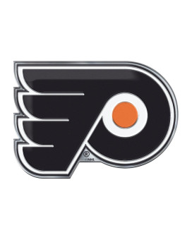 Fanmats 60497 Philadelphia Flyers Heavy Duty Aluminum Embossed Color Emblem, Auto Emblem Decal