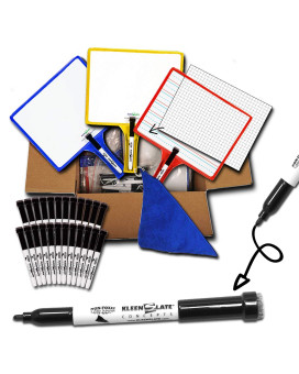 Kleenslate Deluxe Dry Erase Response Paddle Kit, Blank/Lined/Graph, Pack of 24