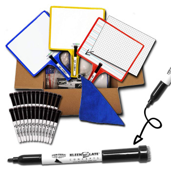 Kleenslate Deluxe Dry Erase Response Paddle Kit, Blank/Lined/Graph, Pack of 24