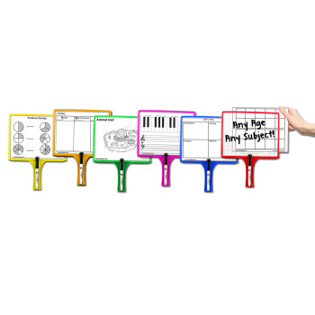 Kleenslate Deluxe Dry Erase Response Paddle Kit, Blank/Lined/Graph, Pack of 24