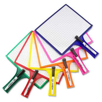 Kleenslate Deluxe Dry Erase Response Paddle Kit, Blank/Lined/Graph, Pack of 24