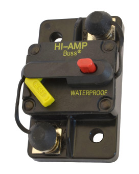 Bussmann CB285F-100 Weatherproof Marine Rated High Amp Type III Flush Mount Circuit Breaker (100 Amp), 1 Pack