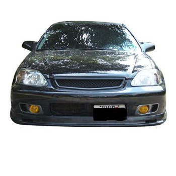 Ikon Motorsports Front Bumper Lip Compatible With 1999-2000 Honda Civic, Pp Black Pp Front Lip Spoiler Splitter