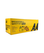 Aa Vehicle Breakdown Safety Kit Plus Aa5618 - Tyre Inflator, Warning Triangle, Tow Rope, Hi-Vis Vest, Torch, Glass Hammer, Booster Cables, Storage Bag