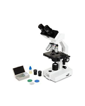 Celestron - Celestron Labs - Binocular Head Compound Microscope - 40-2000X Magnification - Adjustable Mechanical Stage - Includes 2 Eyepieces And 10 Prepared Slides