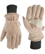 Men's Lined HydraHyde Winter Leather Work Gloves, Large (Wells Lamont 1196), Saddle tan