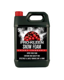 5L Of Pro-Kleen Cherry Snow Foam With Wax - Super Thick & Non-Caustic Foam - Extremely Powerful & Easy To Use (5L Cherry)