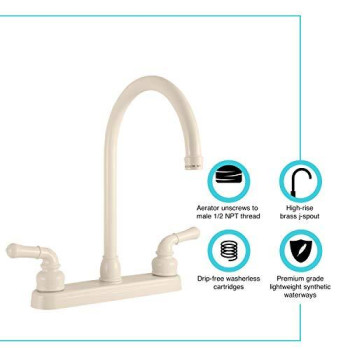 Dura Faucet Df-Pk330Hc-Bq Rv J-Spout Kitchen Sink Faucet (Bisque Parchment)