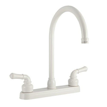 Dura Faucet Df-Pk330Hc-Wt Rv J-Spout Kitchen Sink Faucet (White)