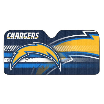 Fanmats 60058 Nfl Los Angeles Chargers Windshield Sun Auto Shade, Sun Shield Sun Visor Accordion Tri-Fold For Storage 59 X 295, Colorful Team Design