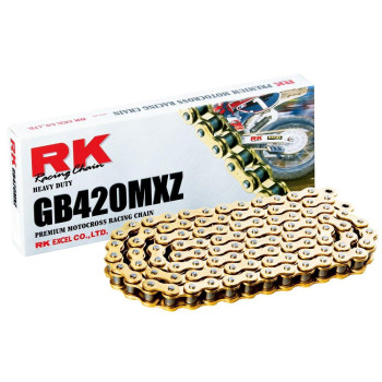 Rk Racing Chain Gb420Mxz-70 (420 Series) Gold 70 Link Heavy Duty Mxsx Racing Non O-Ring Chain With Connecting Link