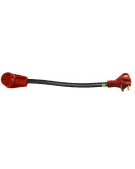 Valterra A10-3050Fhvp Mighty Cord 12 Adapter Cord Whandle - 30Am - 50Af, Red (Carded)