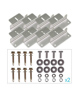 Renogy 2 Sets Solar Panel Mounting Z Brackets Lightweight Aluminum Corrosion-Free Construction For Rvs, Trailers, Boats, Yachts, Wall And Other Off Gird Roof Installation, 2 Count