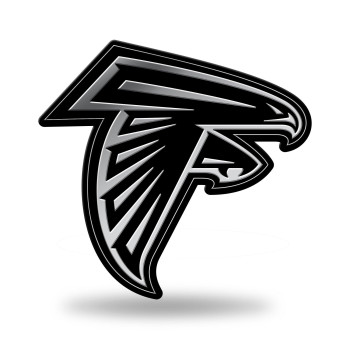 Rico Industries Nfl Atlanta Falcons Chrome Finished Auto Emblem 3D Sticker, Silver