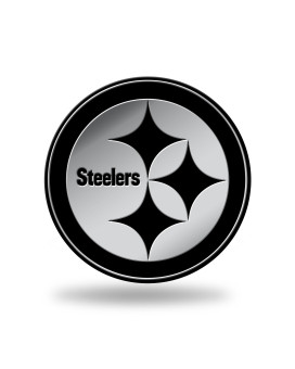 Rico Industries Nfl Pittsburgh Steelers Chrome Finished Auto Emblem 3D Sticker, Silver