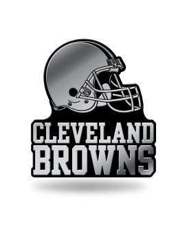 Rico Industries Nfl Cleveland Browns Chrome Finished Auto Emblem 3D Sticker, Silver