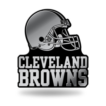 Rico Industries Nfl Cleveland Browns Chrome Finished Auto Emblem 3D Sticker, Silver