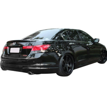 Trunk Spoiler Compatible With 2008-2012 Honda Accord, Factory Style Unpainted Raw Material Black Abs Rear Tail Lip Deck Boot Wing By Ikon Motorsports, 2009 2010 2011