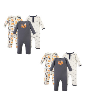 Hudson Baby Unisex Baby Cotton Coveralls Forest 6-Piece, 6-9 Months