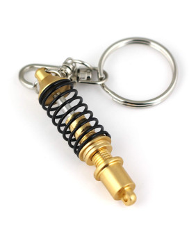 Maycom Creative Hot Auto Part Model Coilover Shock Absorber Keychain Keyring Key Chain Ring Keyfob (Gold)