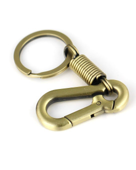 Maycom Retro Style Simple Strong Carabiner Shape Keychain Key Chain Ring Keyring Keyfob Key Holder (Bronze)