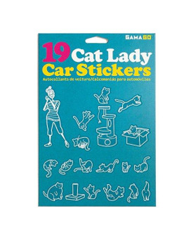 Gamago Ea1524 Cat Lady Car Sticker, Multicolored