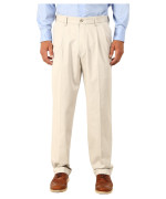 Dockers Mens Relaxed Fit Comfort Khaki Pants - Pleated, Porcelain Khaki (Stretch), 42W X 32L