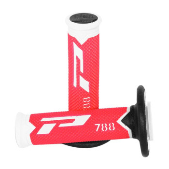 Progrip 788 Pa078800Wrn Progrip Motocross Handlebar Grips-Whiteredblack