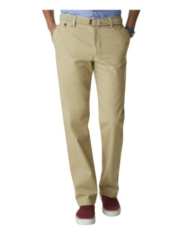 Dockers Mens Relaxed Fit Comfort Khaki Pants - Pleated, British Khaki (Stretch), 34W X 32L