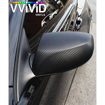 Vvivid Xpo Black Carbon Fiber Car Wrap Vinyl Roll Featuring Air Release Technology (17.75 Inch X 5Ft)