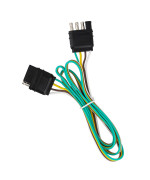 ABN Trailer Wire Extension, 4ft, 4-Way 4-Pin Plug Flat 20 Gauge - Hitch Light Trailer Wiring Harness Extender