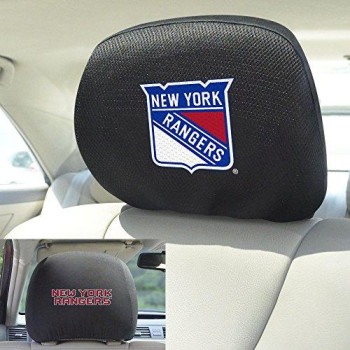 Nhl New York Rangers Auto Headrest Covers, Team Colors, One Size