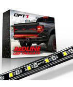 Opt7 48 Redline Led Tailgate Light Bar - Tricore Led - Weatherproof Rigid Aluminum No-Drill Install - Full Featured Reverse Running Brake Turn Signal