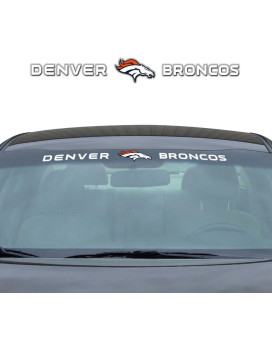 Fanmats Nfl Denver Broncos Windshield Decal, Orange, Standard, 325 X 34