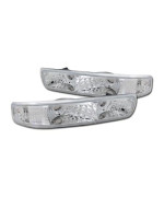 Hs Power Euro Chrome Clear Bumper Light Signal Lamp Yd Compatible With 99-06 Chevy Silverado/ Chevy Suburban And Chevy Tahoe